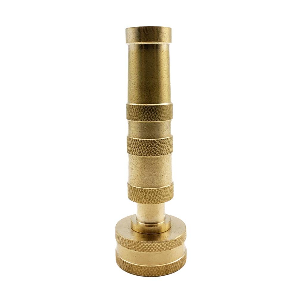Solid Brass 4 Inch Garden Spray Nozzle with Adjustable Wring for Custom Water Flow Designed for Use with Standard Garden Hoses