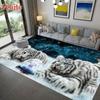 Μόδα μοκέτα με μοτίβο Tiger στο πάτωμα 3D Animal printed Big Carpet Σαλόνι Μαλακό χαλάκι μπάνιου απορροφητικό αντιολισθητικό