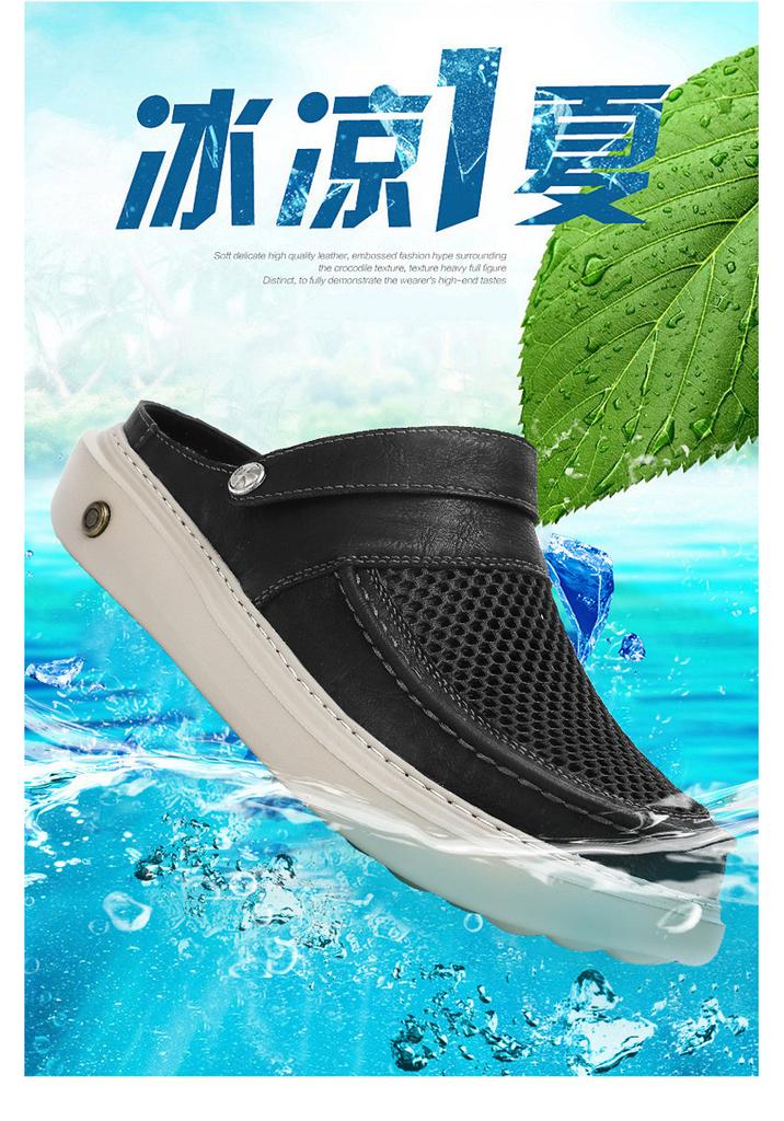 Shoes Handmade mesh breathable shoes Half-drag office bag head Lazy one pedal Heel-free sandals