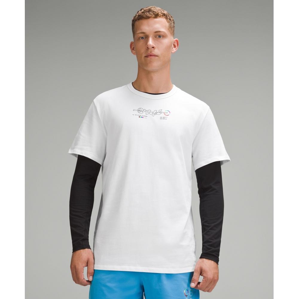 

Lululemon Футболка из хлопкового джерси с принтом Pride, белая XL