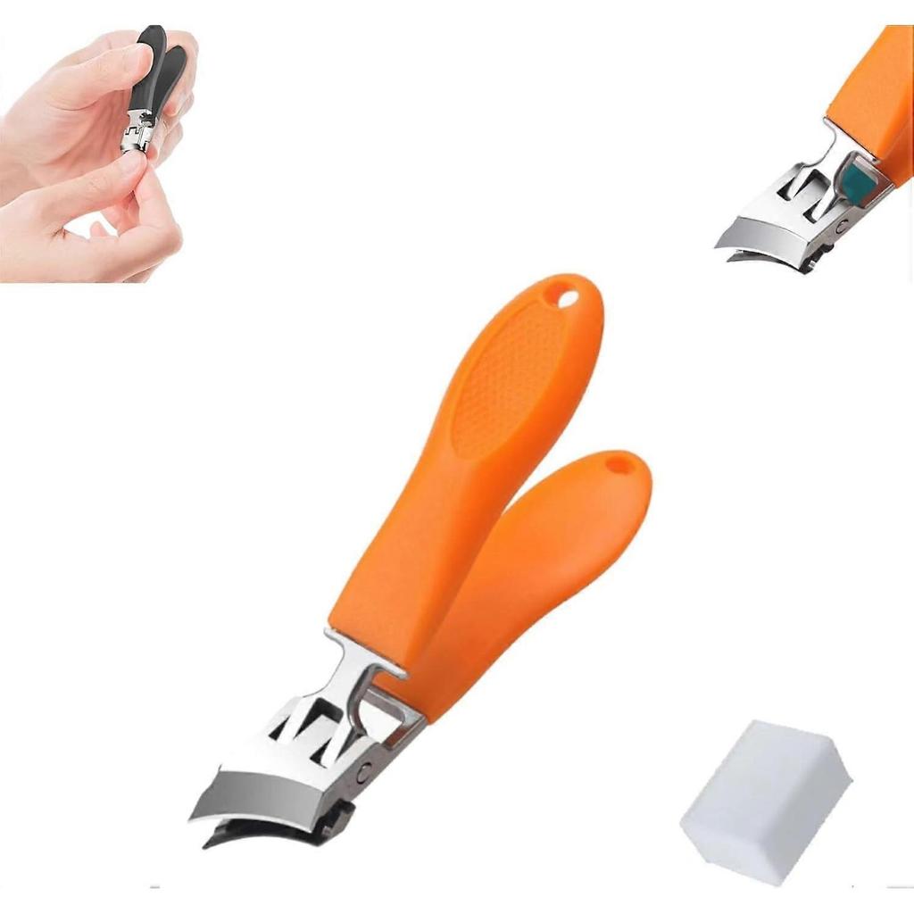 Slanted Nail Clippers with Wide Jaw & Anti-Splash Design – Compatible with Sharp Stainless Steel Nail Clippers