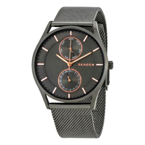 

Skagen Men s HOLST Multifunction Watch, Gray, Gray Dial, Gray Mesh Bracelet, SKW6180