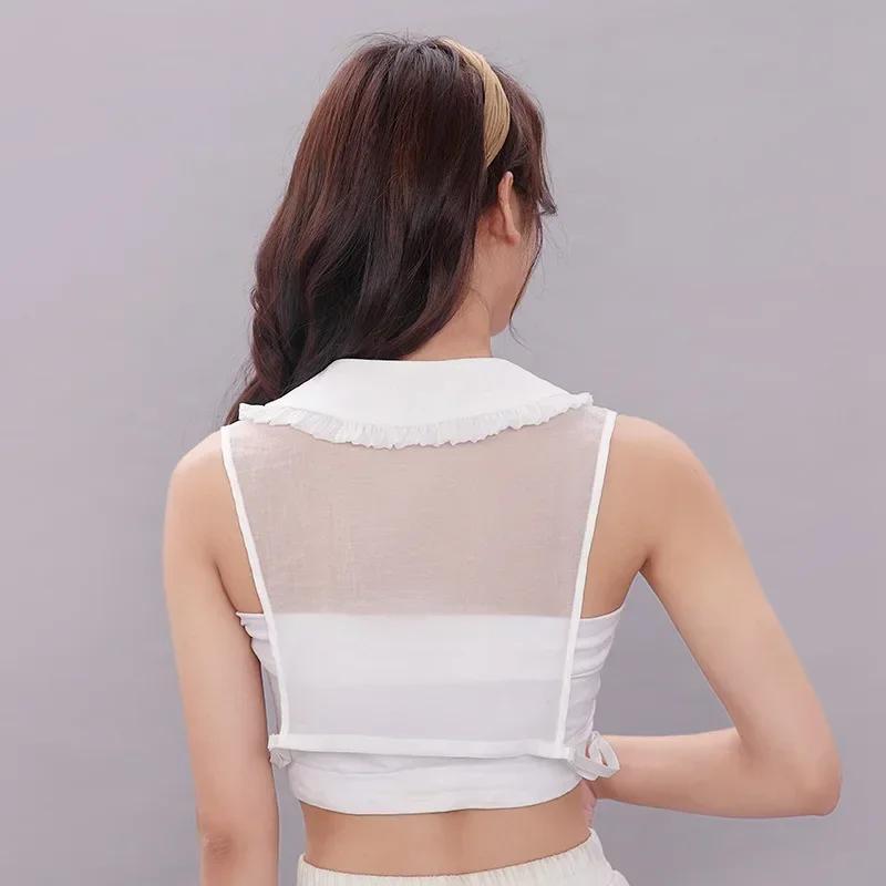 Perfect Match Sweet Doll Lapel Fake Collar For Summer Breathable Girls Vest Style Small Lotus Leaf Lapel Shirt Detachable Collar Thin Collar
