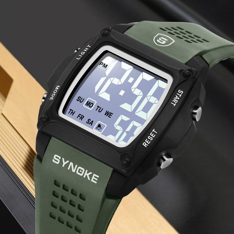 Top Brand New Electronic Watch Small Square Retro Sports Men's Multifunctional Waterproof Luminous Fashion Student Watch