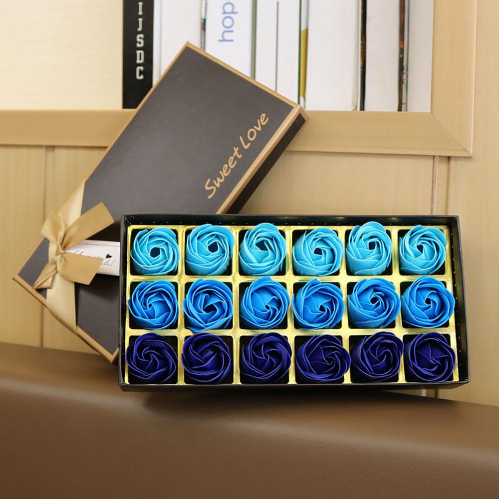 18pcs Soap Rose Flowers Gift Box Romantic Scented Bath Soap Flower Fake Flower Wedding Valentine's Day Gifts Creative Hand Gifts