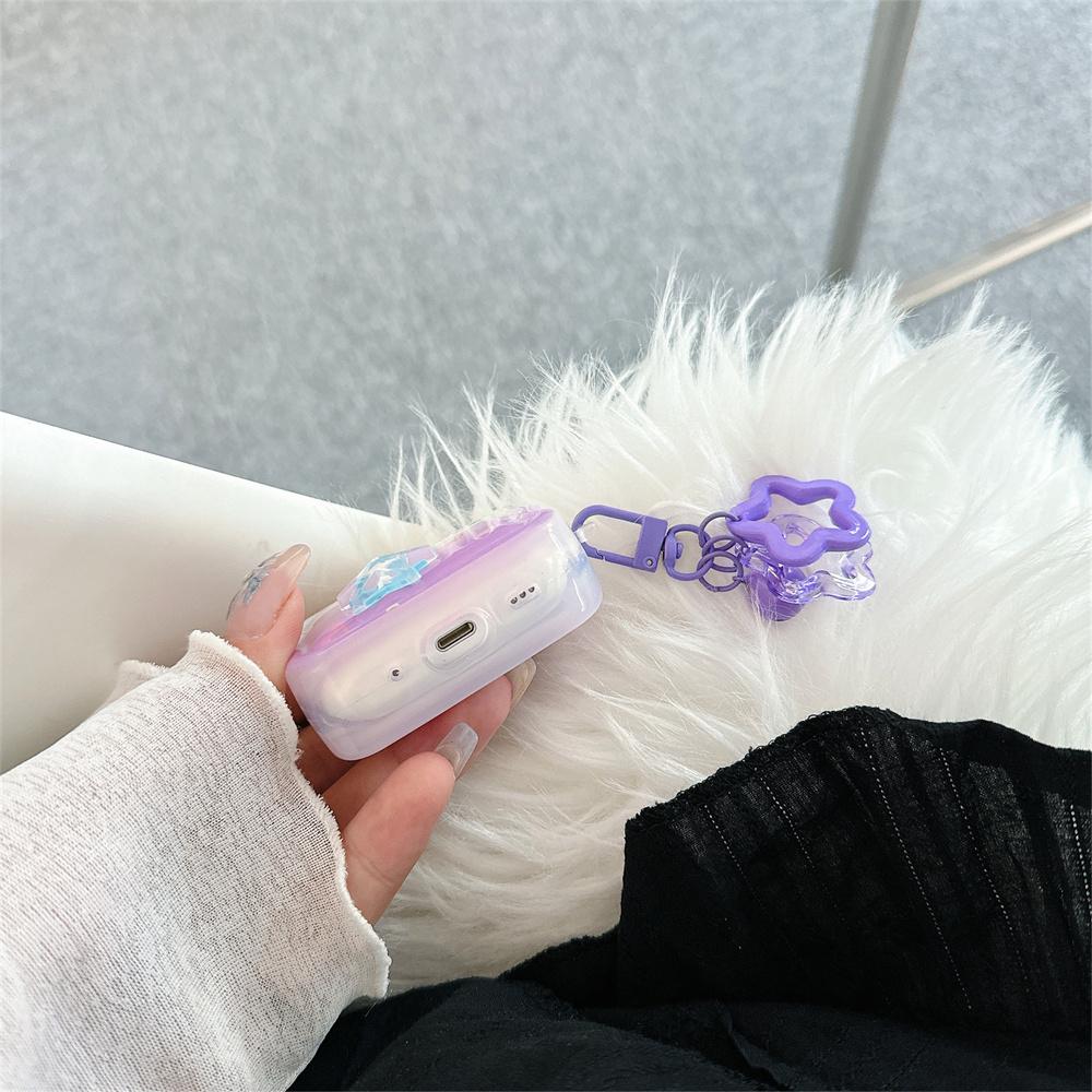 

For Apple AirPods Pro 2/AirPods Pro Bluetooth-compatible Earphones Cover Star Design TPU Case with Pendant