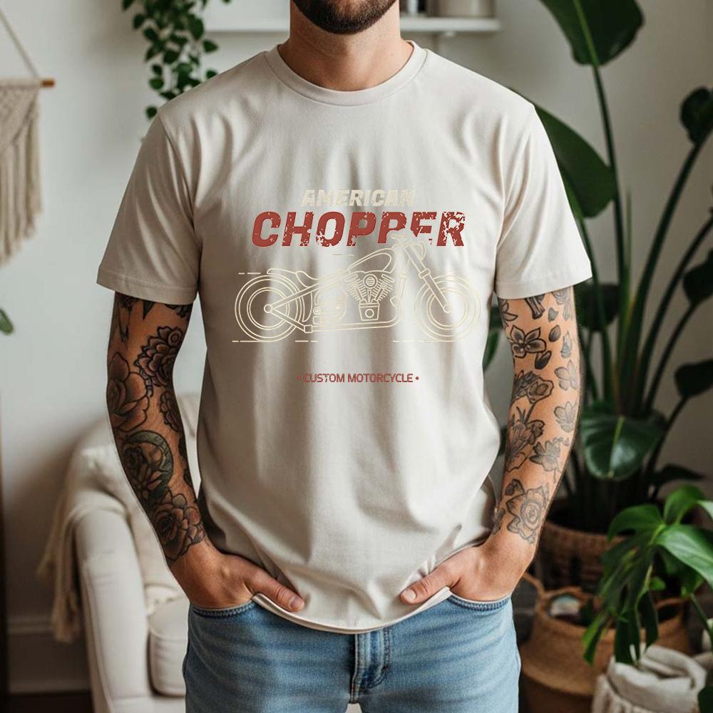 100 Pure Cotton American Chopper Biker TShirt Custom Motorcycle Retro Distressed Casual Tee