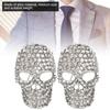 2pcs Rhinestone Set Alloy Brooch Skull Shape Rhinestone Brooch Classic Skull Brooch  Halloween Party