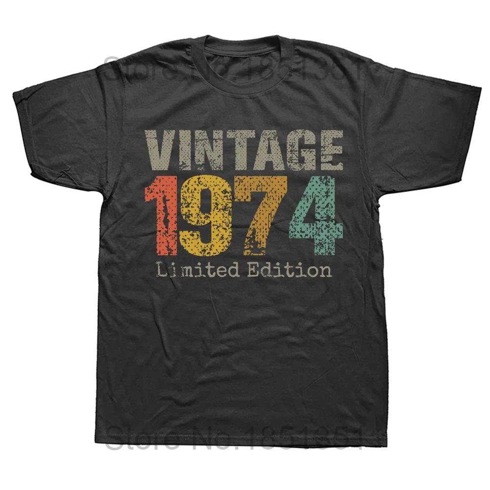 Unisex 50 år gammel Vintage 1974 50-års bursdag Unisex T-skjorte for kvinner Kone Ektemann B-Day Presents Ordtak Sitat Grafisk T-skjorte