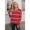 Ladies' Love Hooded Knitted Sweater Large Loose Sweater