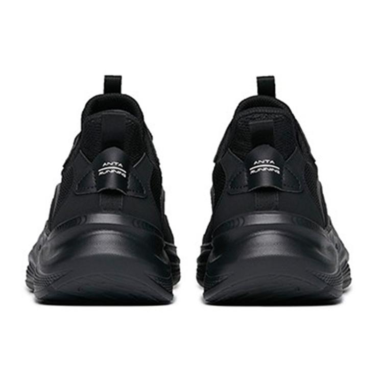 new Anta Cushioned Anti Slip Wear Resistant Breathable Lightweight Low Top Running Shoes Men's Black Mesh