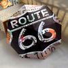 1PC Route 66 Umbrella Portable Folding Umbrella Iron Frame Hole Bone Structure Outdoor Home Umbrella A3