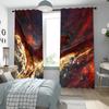 2panels Dragon Print Curtains Rod Pocket Curtain For Restaurants Living Rooms Bedrooms Offices Study Rooms Home Decoration