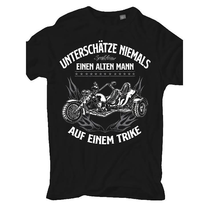 Men s Motorcycle Triker Biker T-Shirt - Never Underestimate An Old for Man On A Trike Slogan, Breathable All- Casual Tee with Triker for Motorcycle S чёрный