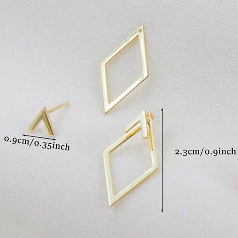 1Pair Retro Minimalist Geometric Triangles Stud Earrings For Women Girls  Versatile Earrings Jewelry Accessories Gifts
