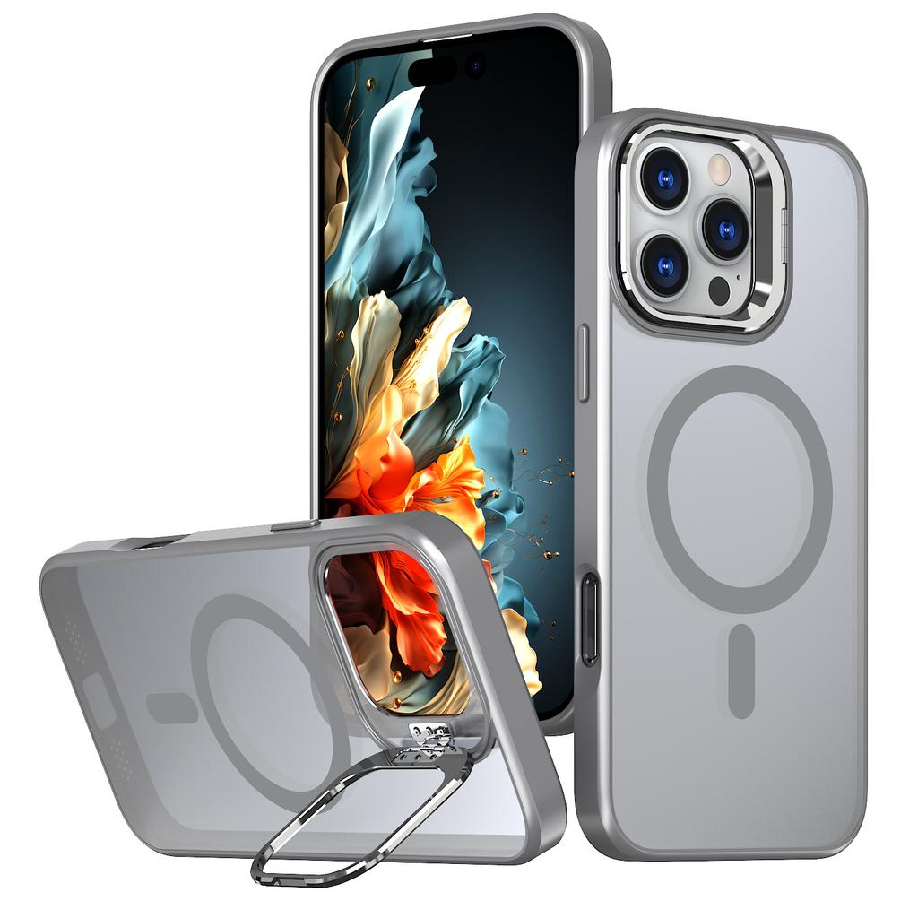 Applicable to Apple 17 transparent skin feeling mobile phone case, lens frame all-inclusive hidden bracket iPhone17pm magnetic case