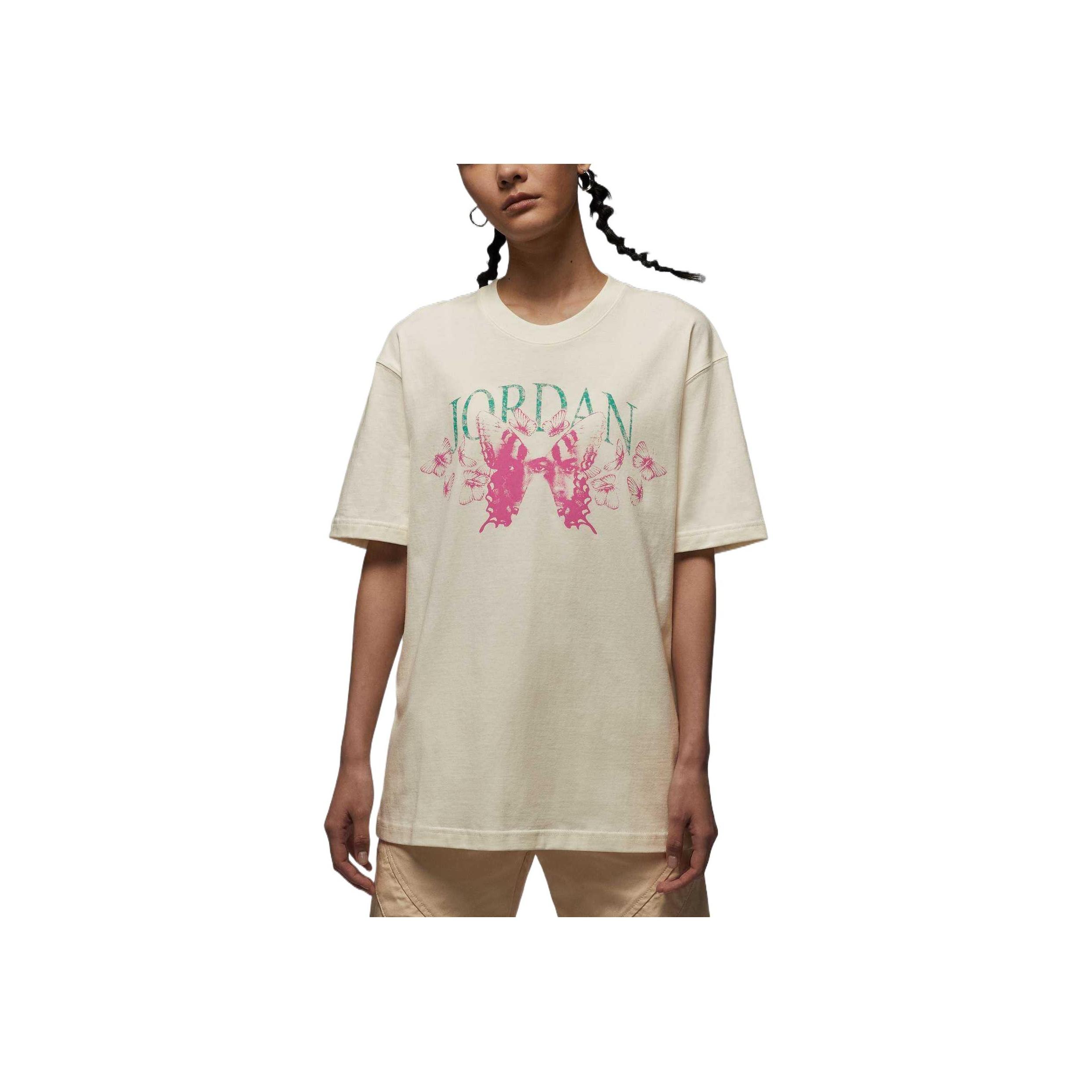 

New Jordan SS25 Drop Shoulder Sleeve T Shirt Women s Sail White IB7032-133 L