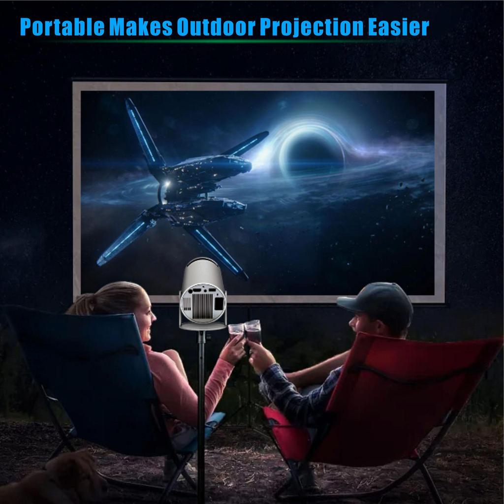 HY300Pro Smart Outdoor & Home Mini Projector with 180° Bubble Tube