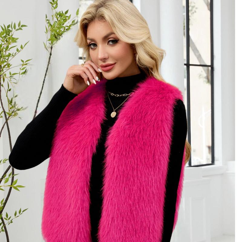Autumn/Winter Artificial Fur Vest Medium to Long