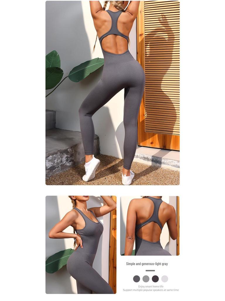 Women's Autumn/Winter Yoga Jumpsuit - Peach Butt, One-Piece Fitness Suit