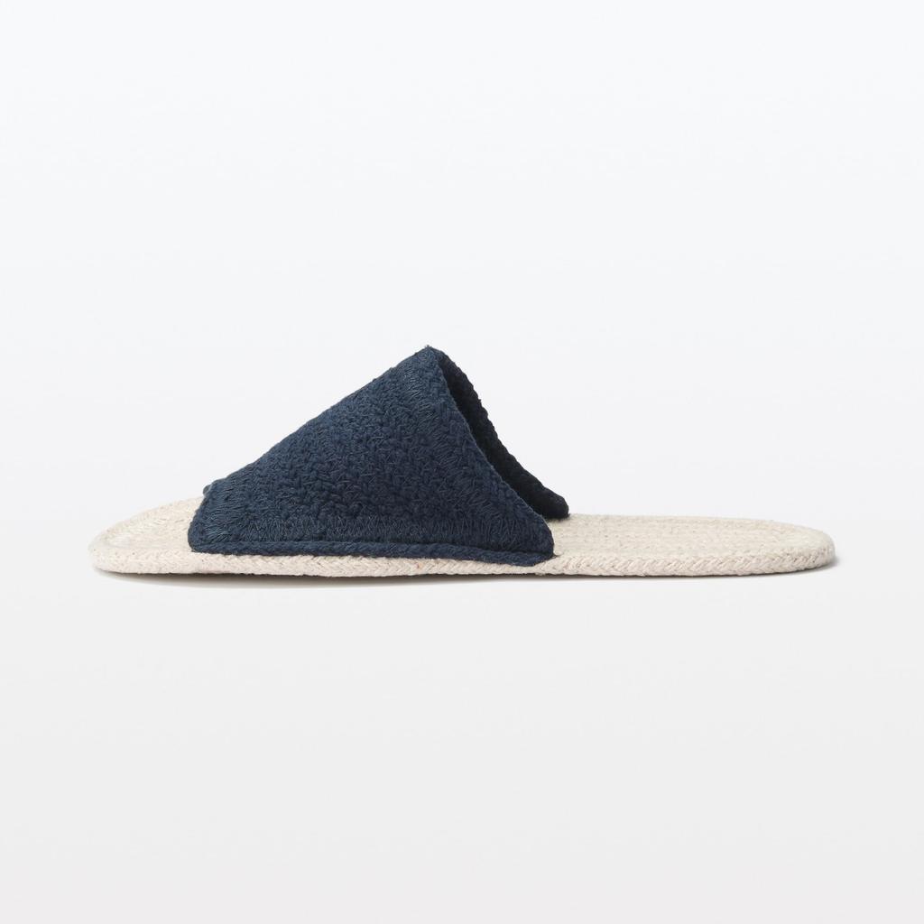 MUJI Room Open XL Natural White x 23087865 Sandals, Toe, (Size 26.5-28cm), Navy,