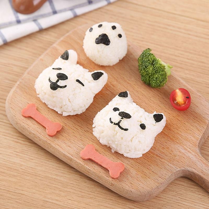 DIY Sushi Moulds Onigiris Rice Ball Food Press Dog Shaped Sushi Maker Molds Sushi Kit Japanese Cuisine Bento Accessories