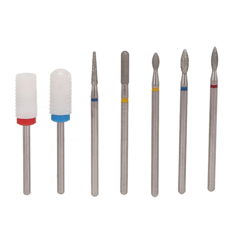7pcs Nail Drill Bits Sets High Hardness Ceramic Tungsten Steel Nail Polish Gel Removal Manicure