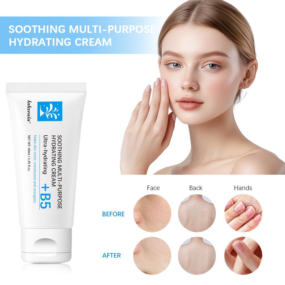 Lakerain B5 Soothing Multi-Purpose Hydrating Cream, Ultra-Hydrating Facial Moisturizer with Centella Asiatica & Panthenol for Dry Sensitive Skin Care