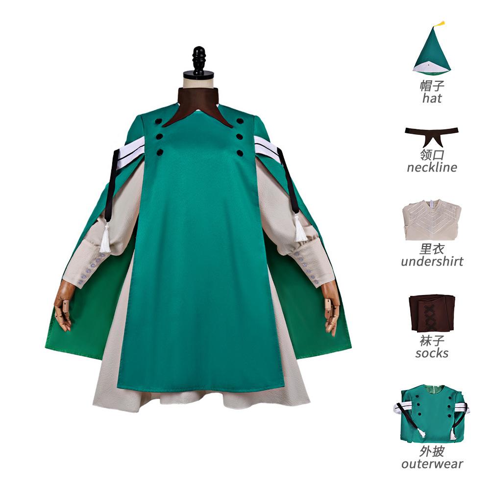 Heksenhoed Atelier Coco Cosplay Kostuum Middeleeuwse Heksenjurk met Hoed Anime Tongari Boushi no Atelier Outfit Halloween Feestpak
