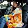 Cute rainbow kitten flower blanket soft flannel blanket baby nursery bedding decorative throw blanket pet lover gift