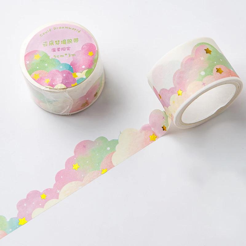 Kawaii Gradient Clouds Washi Tapes DIY Scrapbooking Journal Planner Diary Stickers Cute Masking Tape Korean Stationery OfficeKaw