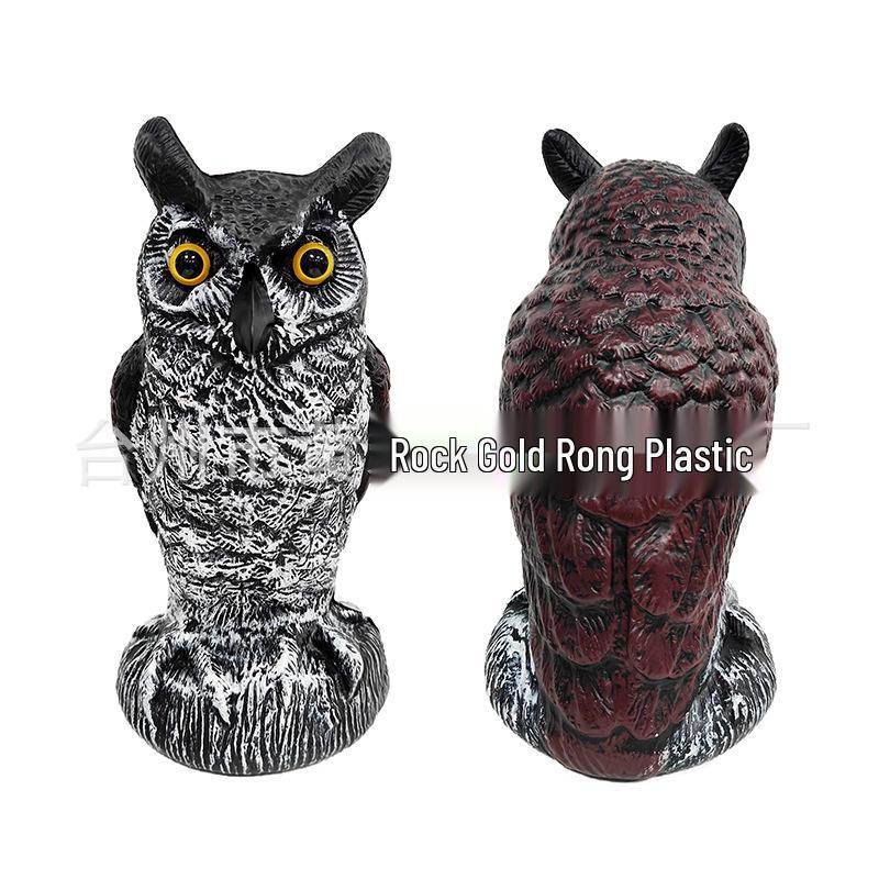 Cross-Border Owl: Outdoor Bird-Scaring, Rodent-Repelling Resin Ornament with Head Movement