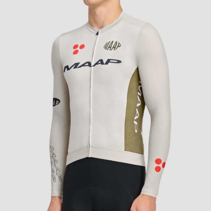 MAAP Premium Szybkoschnąca Koszulka Rowerowa Długi Rękaw Unisex Sportowa Koszulka Outdoor Oddychająca Odzież Wydajnościowa