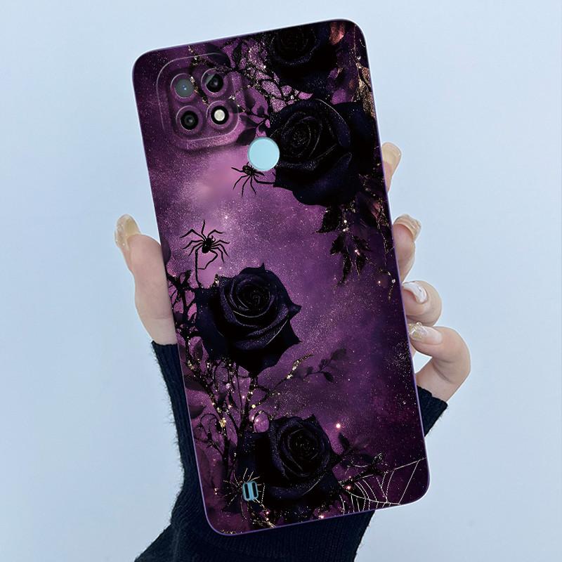For Realme C21 RMX3201 / C21Y RMX3261 RMX3263 C25Y Phone Case Coque Soft Silicone Sweet Painted Girls Lovely Printed Back Cover