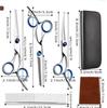 All-Steel Pet Grooming Scissors Set: Flat-Tooth & Curved Trimmers for Dog Hair Care.