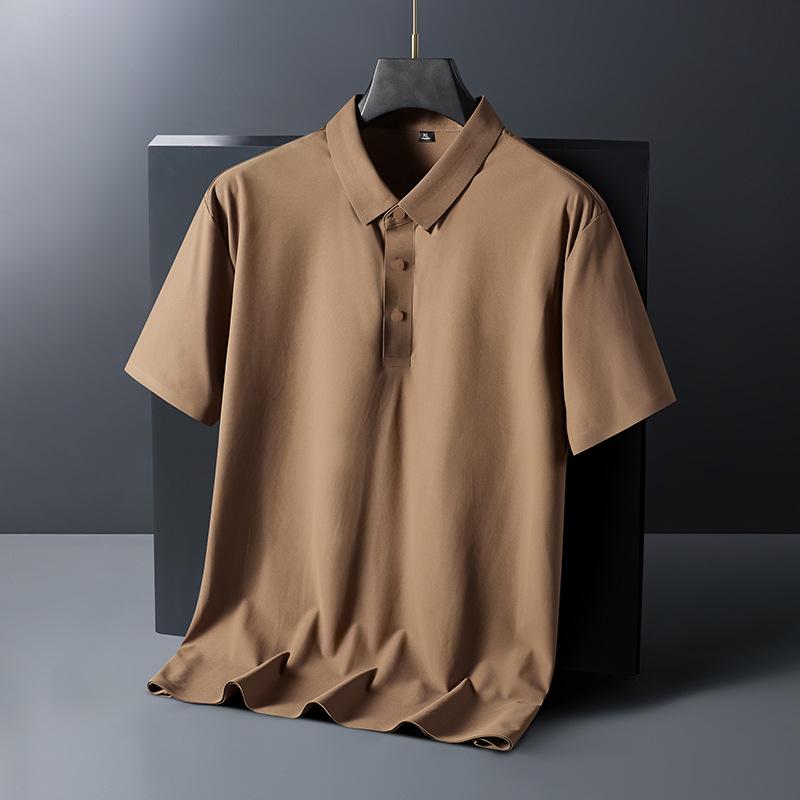 Men's Striped Polo Shirt Short Sleeve Casual Breathable Business Top