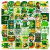 50Pcs St Patrick Stickers - Lucky Shamrock Vinyl Decals for Journal/DIY Crafts (5x4.9cm)