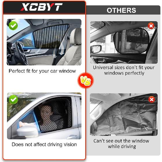 XCBYT Car Window Shades For 2018- Accord Sun Shade For Car Baby Side Window With Breathable Mesh Blocking 99% UV Glare And Privacy Protection Safe