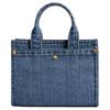 Coach Cargo 20 Calligraphy Logo Embroidered Denim Tote Shopping Bag Crossbody Shoulder Handbag Small Women Tote Indigo CZ100-B4IN