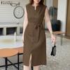 Women Casual V-Neck Summer Sleeveless Dress