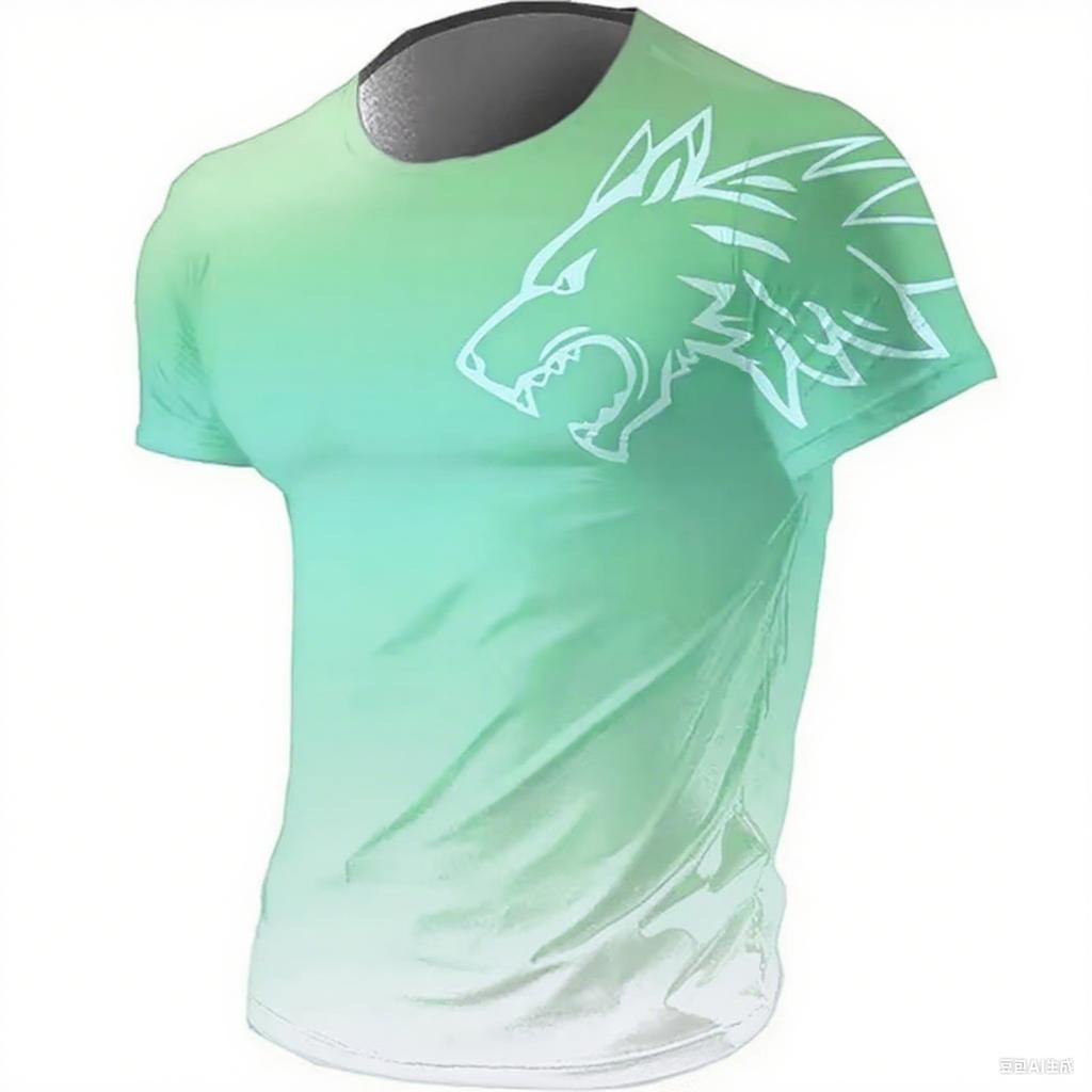 T-shirts for Men Fitness Sportswear 2026 Summer Vintage Men's 3d Printed Quick-Drying Gradient T-shirt Animal Wolf Short Sleeve