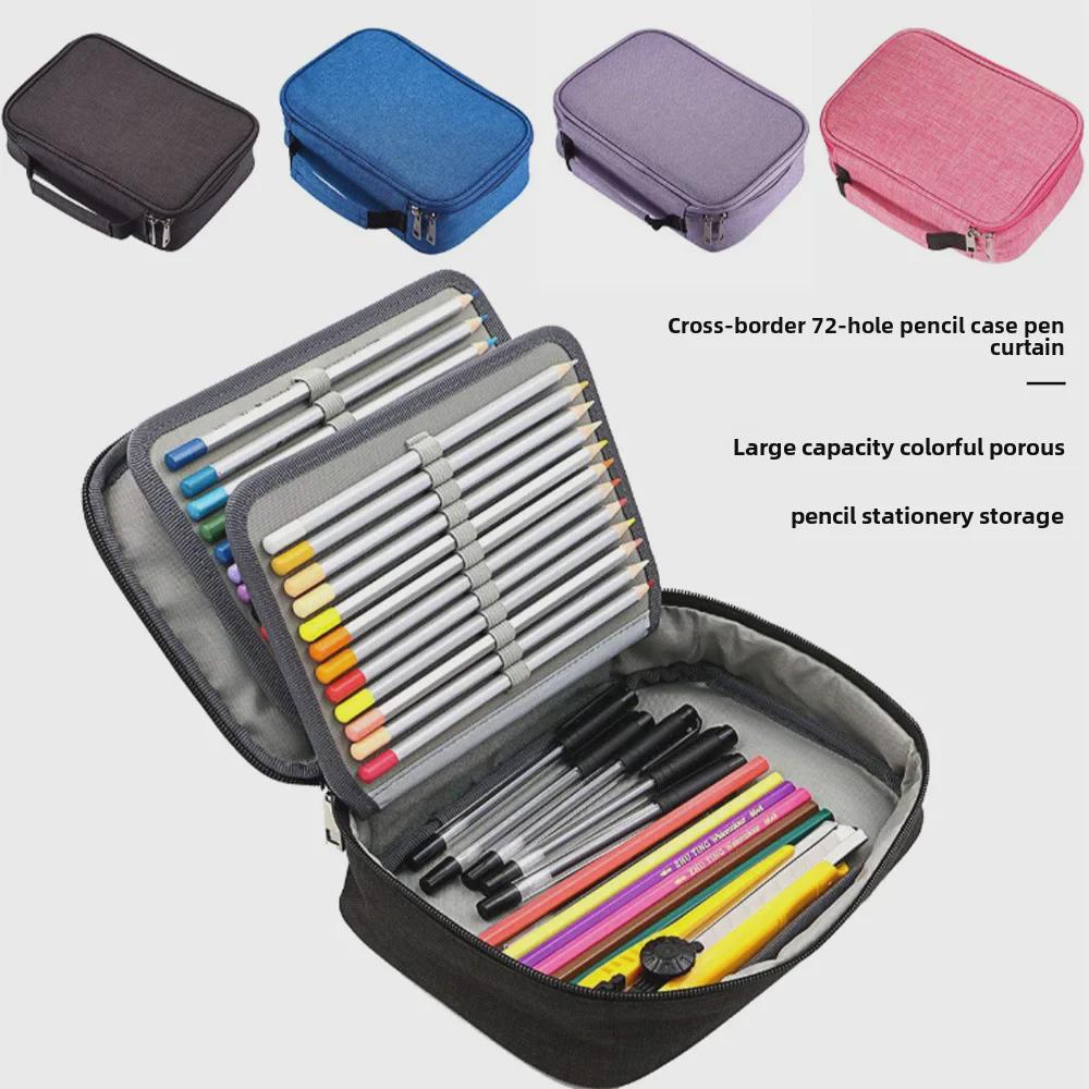 Große Kapazität 72-Loch Aufbewahrungskoffer für Stifte und Zeichenstifte für Künstlerbedarf