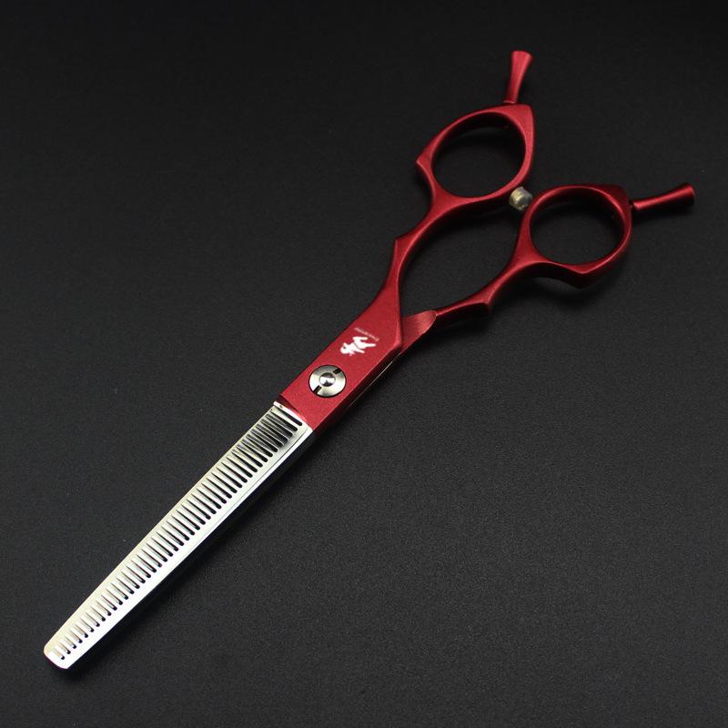 

6.5 inch Freelander, pet beauty tooth scissors, color beauty scissors, thin scissors, dense tooth scissors red dense teeth (mdw-657t)