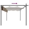 Pergola with Sliding Roof Taupe 395x292x230 Cm