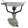 Jewelry Snack Tray African Woman Figurine with Head Tray, Black & White Tribal Ethnic Pattern Resin Statue, Overhead Key Holder Dual-Function Storage