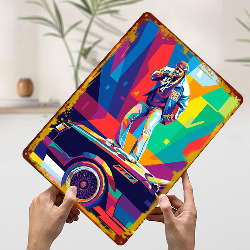 

Kendrick Lamar Rapper on Car Pop Art Tin Plaque Poster Customized Wall Art Retro Vintage Metal Signs for Room Office Decoration 7.9x11.8In(20x30cm)