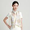 100% Mulberry Silk Noble Pearl Satin Fashion Printed Long Scarf for Women