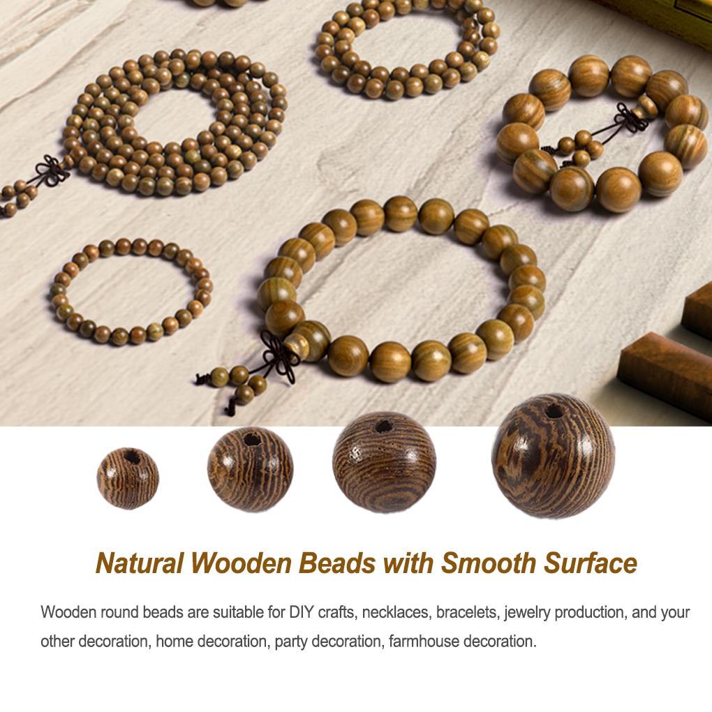 Perles en Bois Naturel Rondes Accessoires de Bijoux Sans Éclats Sans Forme Étrange Perles Libres avec Trou Mode Rétro Fabrication de Colliers