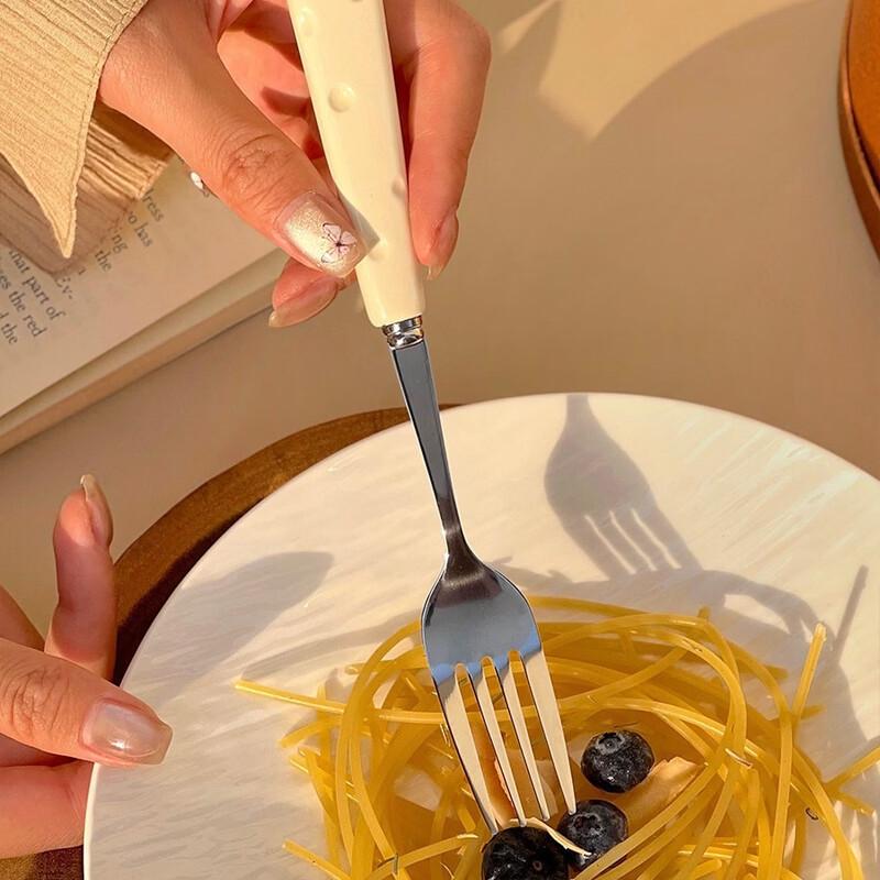 ZISIZ Trendy Cheese Handle Stainless Steel Cutlery