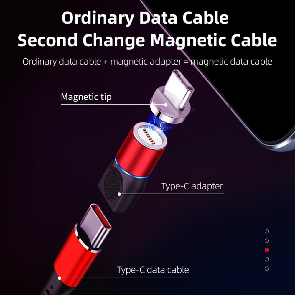USB Type C Magnetic Adapter 360 Degrees Rotating Magnetic Phone Cable Adapter Connector